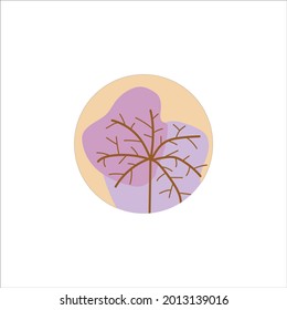 6 iconos vectoriales rosados para el diseño de medios sociales. Momentos agradables para la historia. Plantillas de portada para historias: floral, árboles, flores abstractas estilizadas.