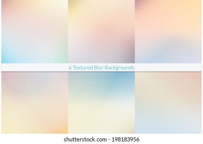 6 Vector Textured Blur Backgrounds - eps 10