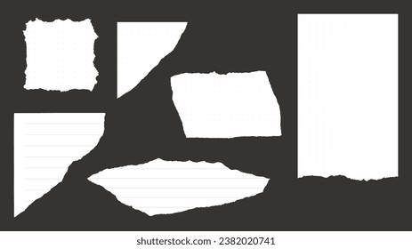 6 Vector Torn Paper Pieces