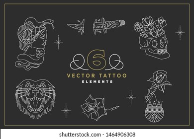 6 vector traditional tattoo
