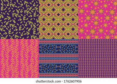6 Vintage Bright Summer Pattern Pack