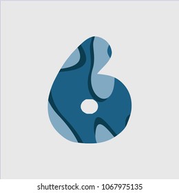 6 Water Font Vector Template Design Illustration