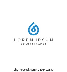 6 Water Logo Monogram Icon Vector Template