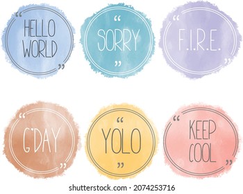 6 watercolor quote boxes frame template