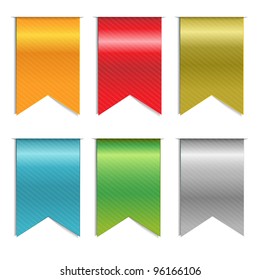 6 Web Ribbons, Isolated On White Background, Vector Background