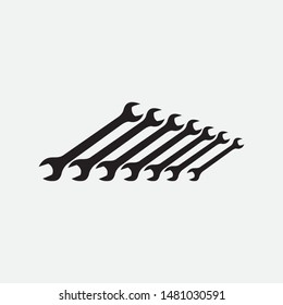 6 Wrench Icon. Vector Illustration. Automotive Logo
