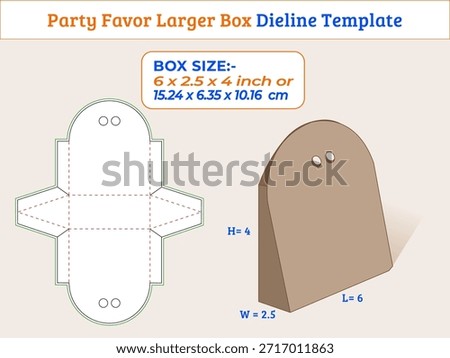 6 x 2.5 x 4 Inch Patry Favor Larger Box