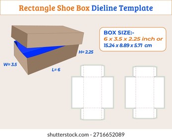 6 x 3,5 x 2,25 Zoll Rechteck Schuhbox