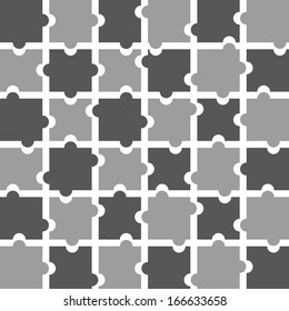 6 x 6 puzzle pieces in black and grey - isolated (jpg also available in portfolio)