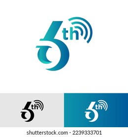 6 year anniversary celebration logo design concept.EPS 10
