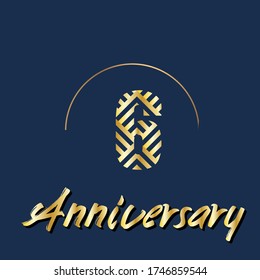 6 year anniversary celebration, vector design for celebrations, invitation cards and greeting cards