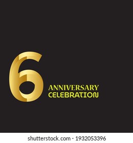 6 YEAR ANNIVERSARY CELEBRATION VECTOR DESIGN TEMPLATE ILLUSTRATION