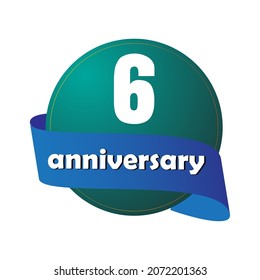 6 year anniversary celebration, vector design for celebrations, invitation cards and greeting cards