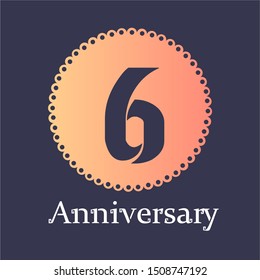6 year anniversary logo template