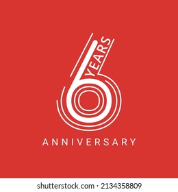 6 Year Anniversary Logo, Vector Template Design element for birthday, invitation, wedding, jubilee and greeting card illustration.