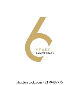 6 Year Anniversary Logo, Vector Template Design element for birthday, invitation, wedding, jubilee and greeting card illustration.