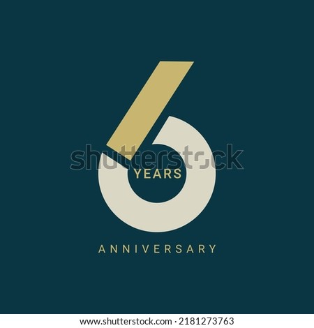6 Year Anniversary Logo, Vector Template Design element for birthday, invitation, wedding, jubilee and greeting card illustration.