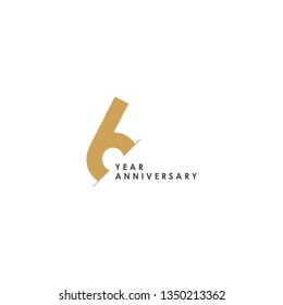 6 Year Anniversary Vector Template Design Illustration