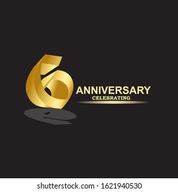 6 Year Anniversary Vector Template Design Illustration