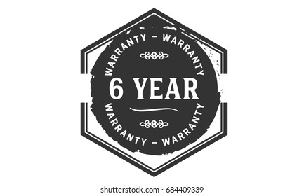 6 year warranty vintage grunge rubber stamp guarantee background