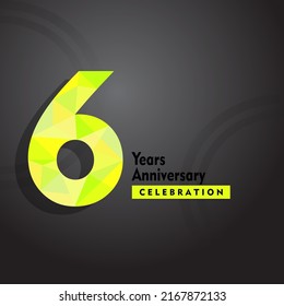 6 Years anniversary celebration 3D vector template design illustration
