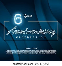 6 years anniversary celebration 3d vector template design illustration