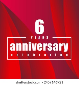 6 years anniversary celebration 3d vector template design illustration