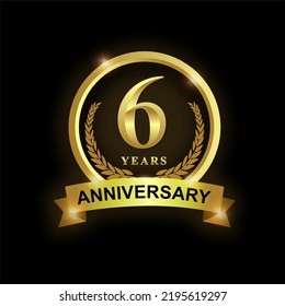 6 Years Anniversary Celebration Anniversary Logo Stock Vector (Royalty ...