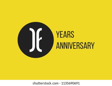 6 Years Anniversary celebration simple design. half cut font number inside black circle isolated on yellow background