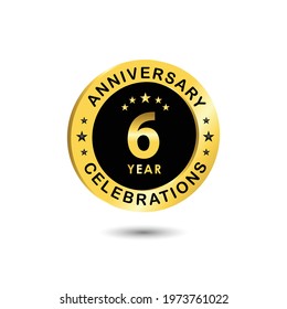 6 Years Anniversary Celebration Vector Template Design Illustration