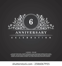 6 years anniversary celebration vector template design illustration