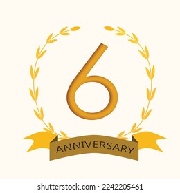 6 years anniversary elegant design