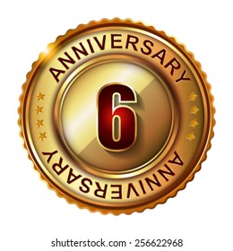 6 Years anniversary golden label. 