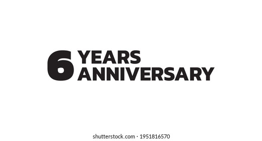 6 years anniversary icon or logo set. 6th birthday celebration badge or label for invitation card, jubilee design. Vector illustration.