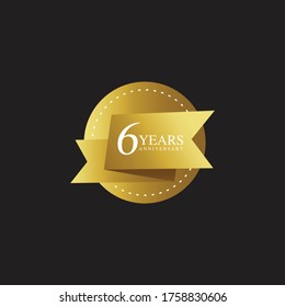 6 years anniversary logo design and minimalist sign
