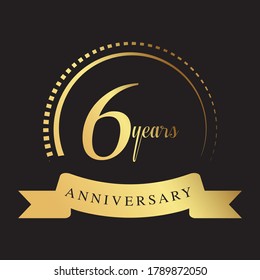 Diseño de logotipo de 6 años de aniversario Set de plantilla de vectores Ilustración de diseño