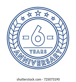 6 years anniversary logo template. 