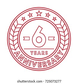 6 years anniversary logo template. 
