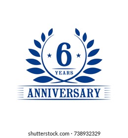 6 years anniversary logo template. . 