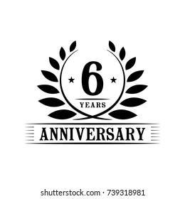 6 years anniversary logo template.