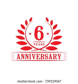 6 years anniversary logo template.