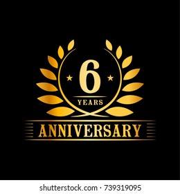 6 years anniversary logo template.
