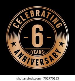 6 years anniversary logo. Vector and illustration.