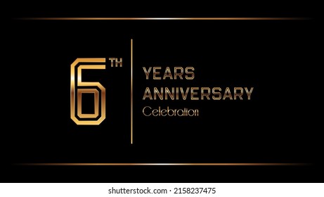 6 Years Anniversary logotype. Anniversary celebration template design for booklet, leaflet, magazine, brochure poster, banner, web, invitation or greeting card. Vector illustrations.