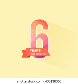 6 Years Anniversary with Low Poly Design