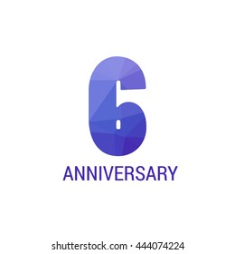 6 Years Anniversary with Low Poly Design