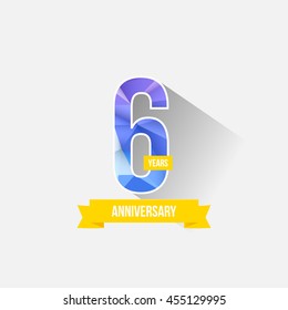 6 Years Anniversary with Low Poly Design