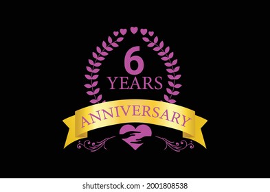 6 years anniversary luxury logo design
