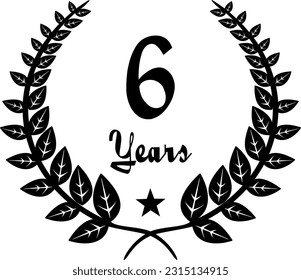 6 Years Anniversary stilyzed Laurel, black and white