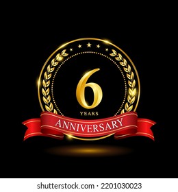 6 Years Anniversary Template Design Shiny Stock Vector (Royalty Free ...